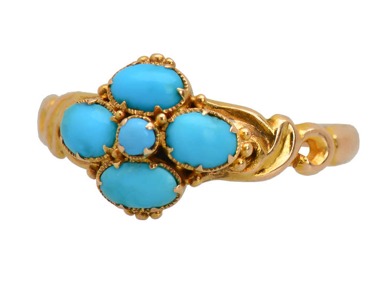 Victorian Persian Turquoise 15k Gold Ring