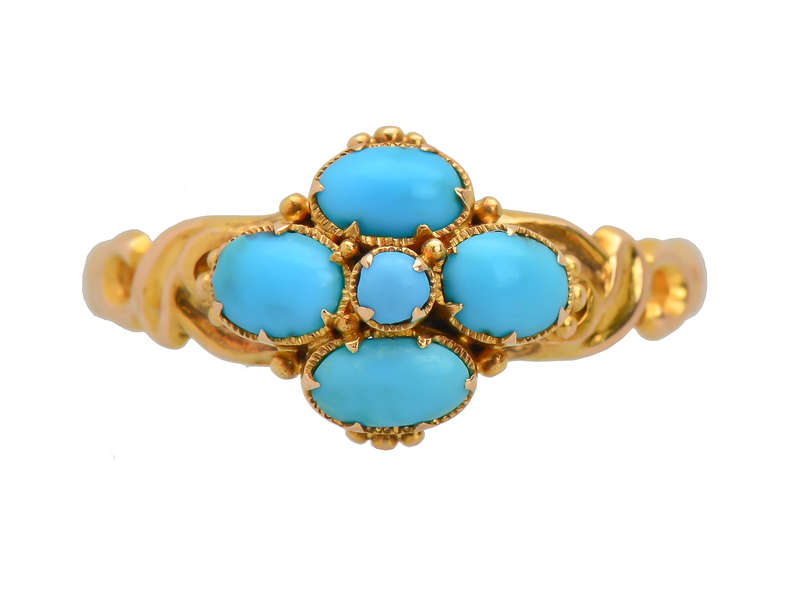 Victorian Persian Turquoise 15k Gold Ring