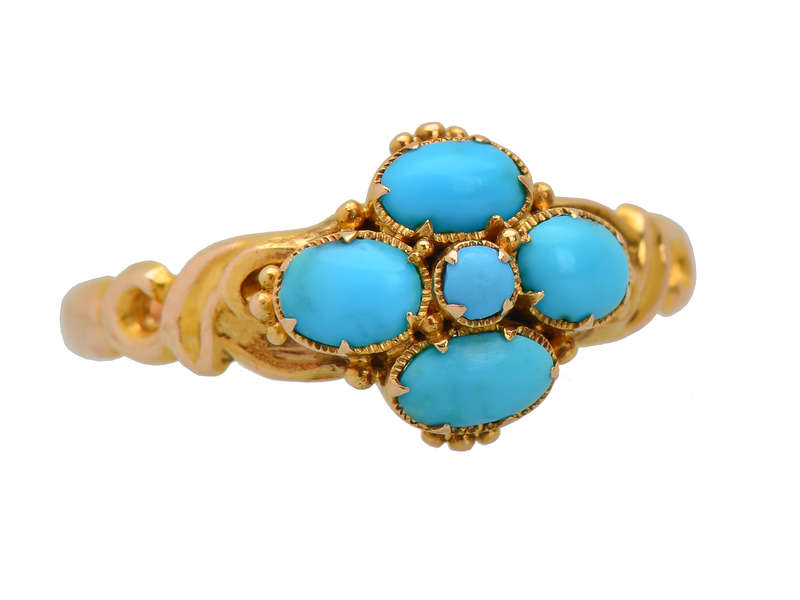 Victorian Persian Turquoise 15k Gold Ring