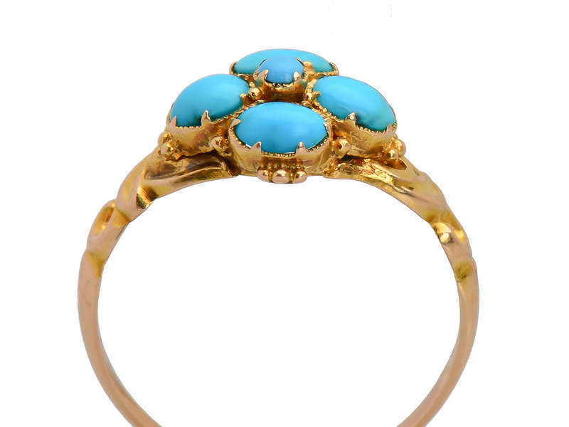 Victorian Persian Turquoise 15k Gold Ring