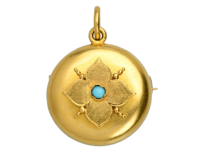 Primrose Flower Themed Victorian Locket Brooch