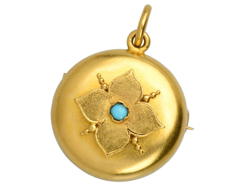 Primrose Flower Themed Victorian Locket Brooch