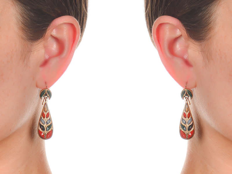 Victorian Scottish Agate Gold Earrings