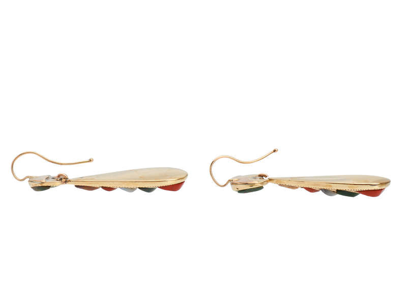 Victorian Scottish Agate Gold Earrings