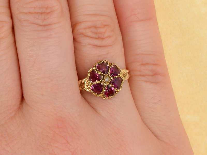 Victorian Almandine Garnet Bloom of 1875