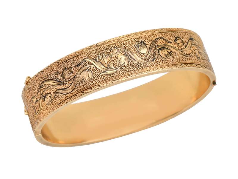 Tulip Flowers in a Victorian Bangle Bracelet
