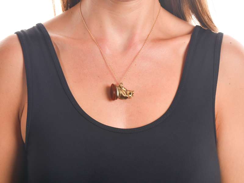 Victorian Boar's Head Fob Seal in Gold