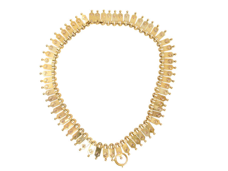 Au Courant - Victorian Gold Fringe Necklace