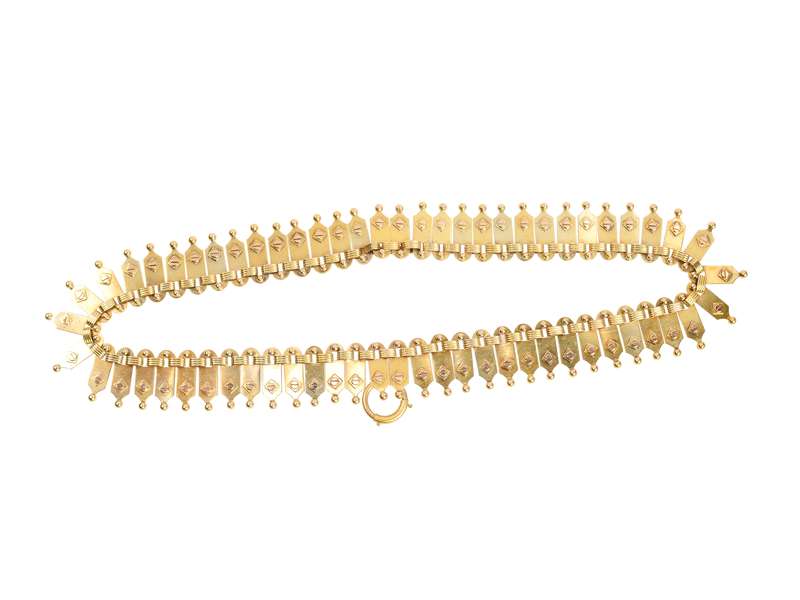 Au Courant - Victorian Gold Fringe Necklace