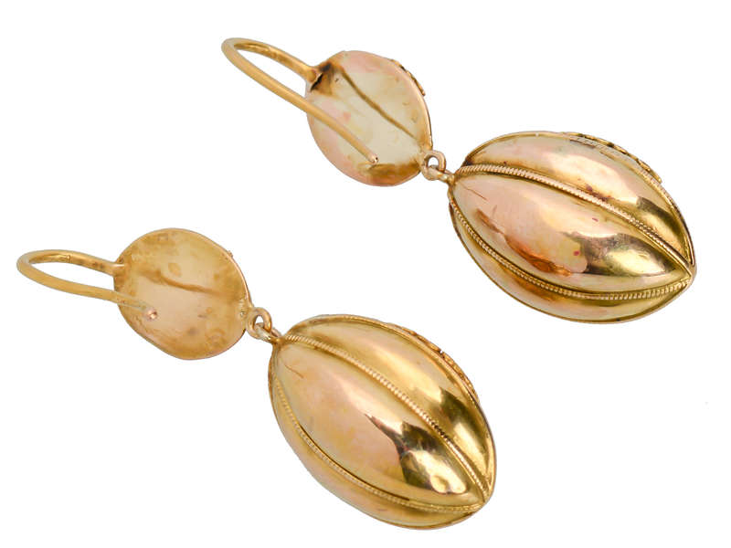 Victorian Gold & Garnet Dangle Earrings