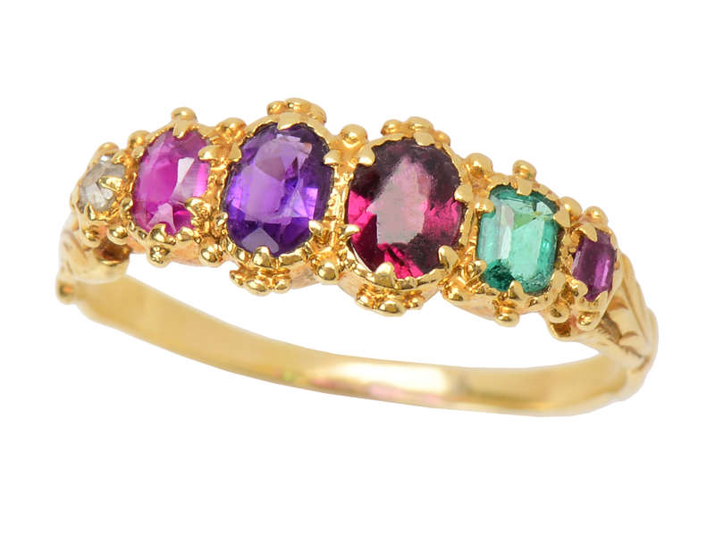 Victorian Gem Set Antique Regard Ring