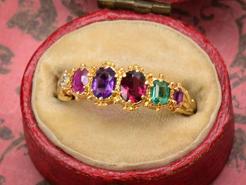Victorian Gem Set Antique Regard Ring