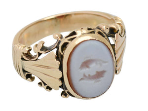 Victorian Intaglio Pisces Fish Ring