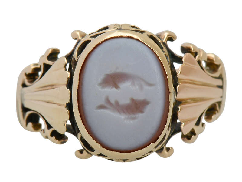Victorian Intaglio Pisces Fish Ring
