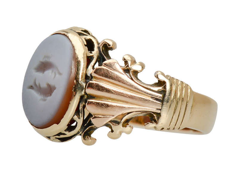Victorian Intaglio Pisces Fish Ring