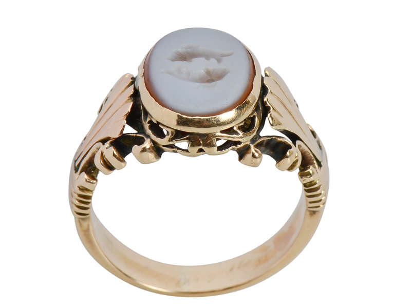 Victorian Intaglio Pisces Fish Ring
