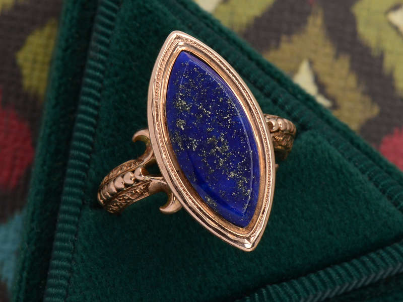 Victorian Rose Gold & Lapis Lazuli Ring