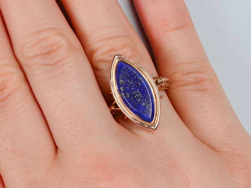 Victorian Rose Gold & Lapis Lazuli Ring