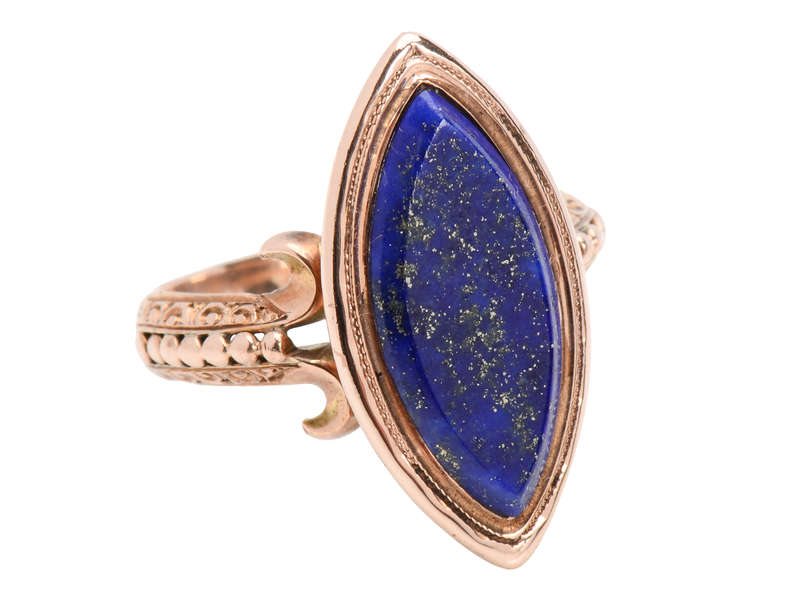 Victorian Rose Gold & Lapis Lazuli Ring
