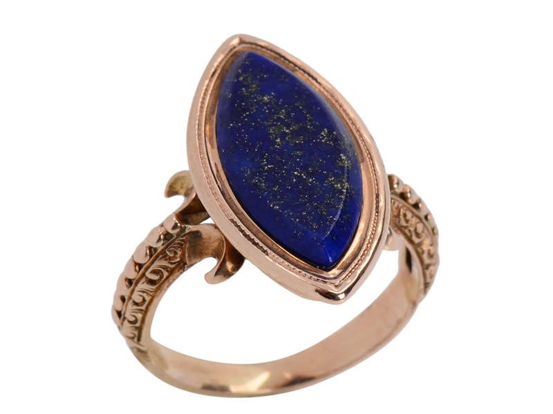 Victorian Rose Gold & Lapis Lazuli Ring