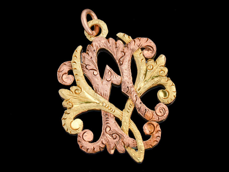 Initially...Victorian Rose & Green Gold Monogram