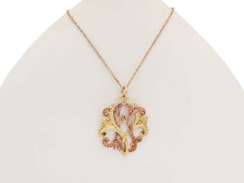 Initially...Victorian Rose & Green Gold Monogram