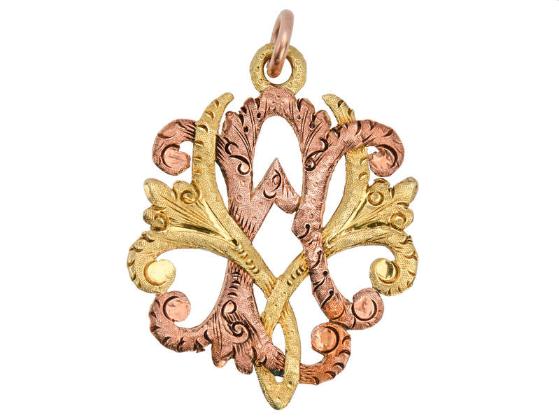 Initially...Victorian Rose & Green Gold Monogram
