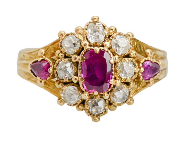 In the Age of Unforgettable - Victorian Ruby Diamond Ring