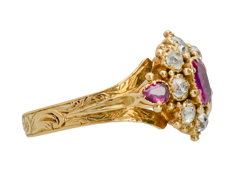 In the Age of Unforgettable - Victorian Ruby Diamond Ring