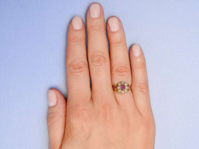 In the Age of Unforgettable - Victorian Ruby Diamond Ring