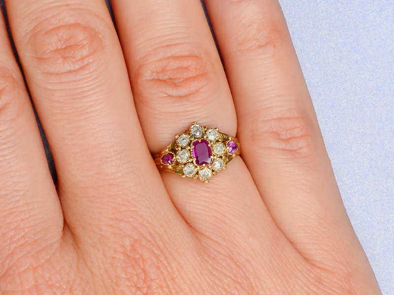 In the Age of Unforgettable - Victorian Ruby Diamond Ring