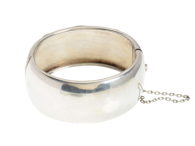 Abundance - Victorian Rose, Yellow Gold & Silver Bangle