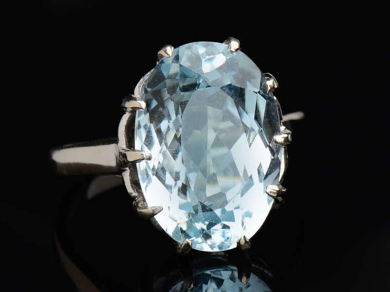 Vintage Blue Topaz Solitaire Ring