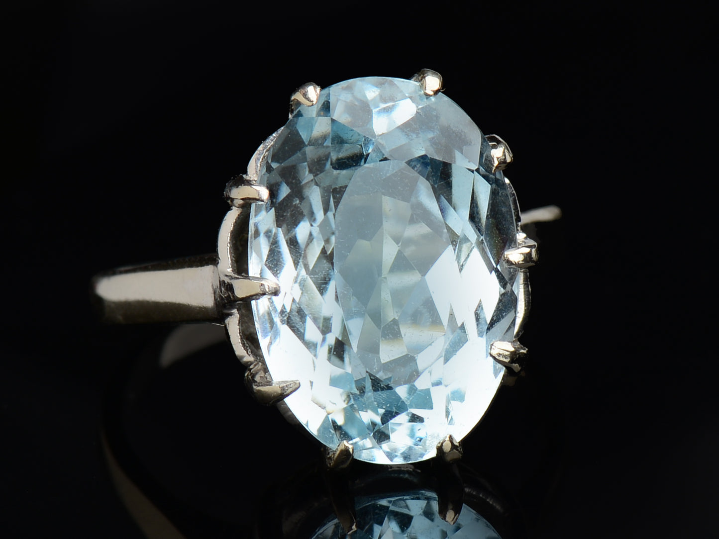 Vintage Blue Topaz Solitaire Ring