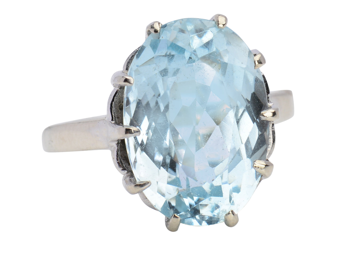 Vintage Blue Topaz Solitaire Ring