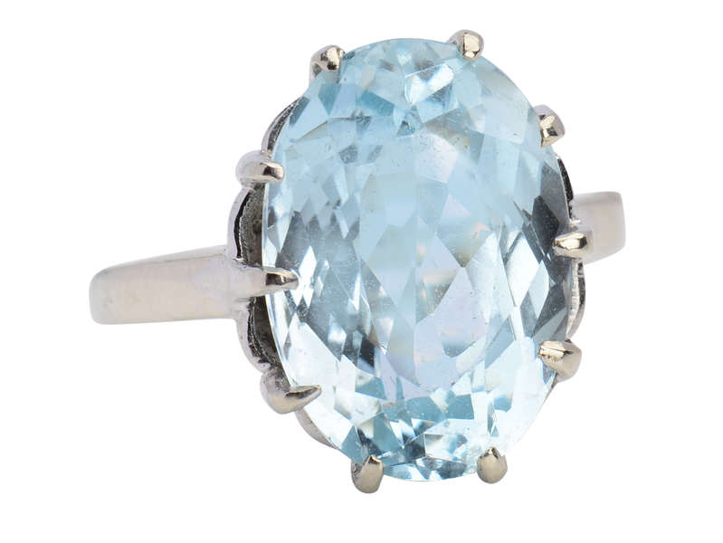 Vintage Blue Topaz Solitaire Ring