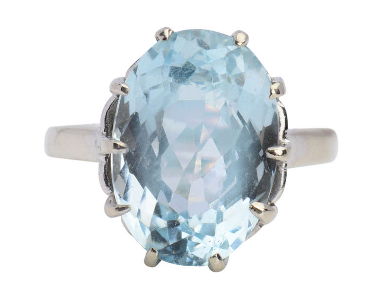 Vintage Blue Topaz Solitaire Ring