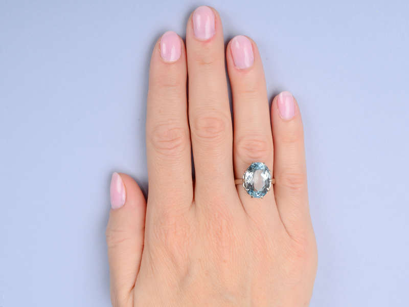 Vintage Blue Topaz Solitaire Ring