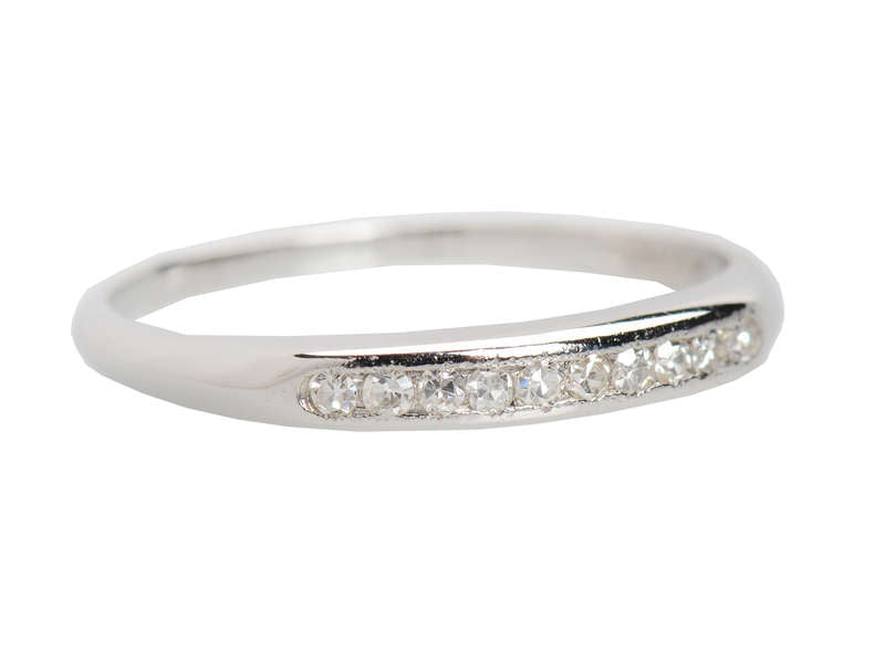 Vintage Platinum Diamond Half Eternity Band