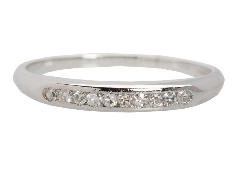 Vintage Platinum Diamond Half Eternity Band