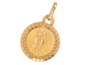 Antique French Perroud Virgo 18k Gold Charm
