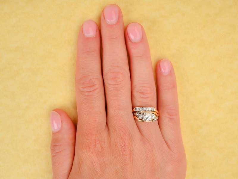 Synchronicity - Vintage Diamond Wedding Ring Set
