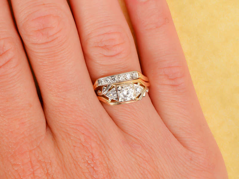 Synchronicity - Vintage Diamond Wedding Ring Set