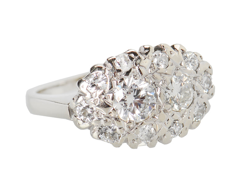 Oval Diamond Estate Cluster Ring