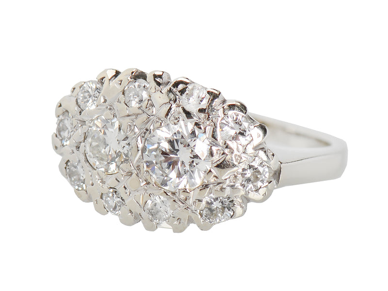 Oval Diamond Estate Cluster Ring