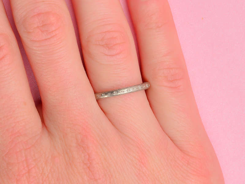 
                      
                        Vintage Patterned Wedding Band of 1929
                      
                    