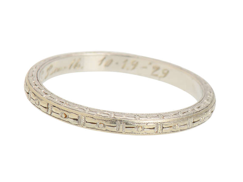 Vintage Patterned Wedding Band of 1929
