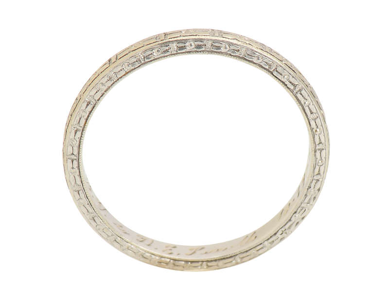 
                      
                        Vintage Patterned Wedding Band of 1929
                      
                    