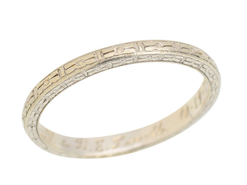 
                      
                        Vintage Patterned Wedding Band of 1929
                      
                    