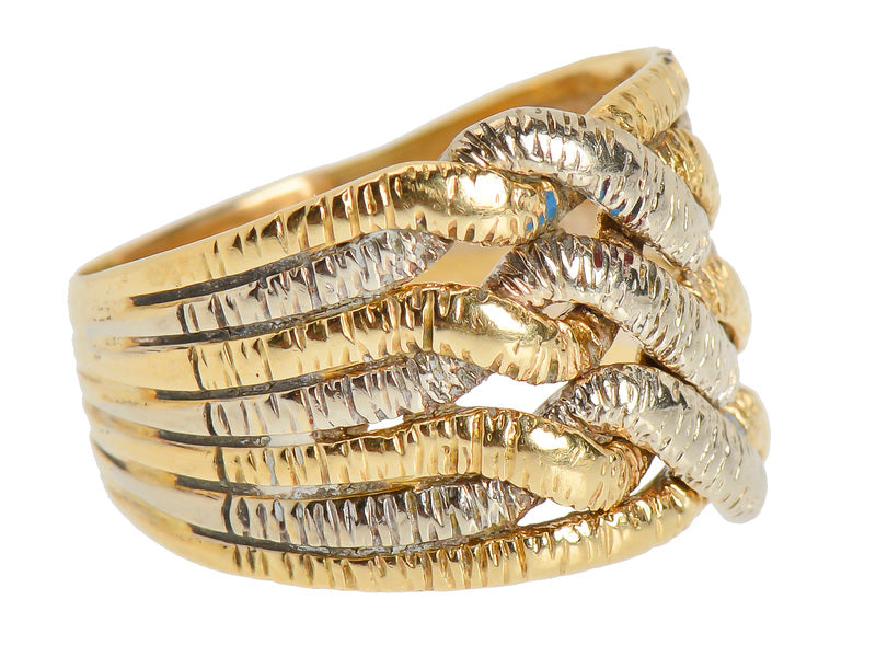 Vintage Two Tone Puzzle Ring